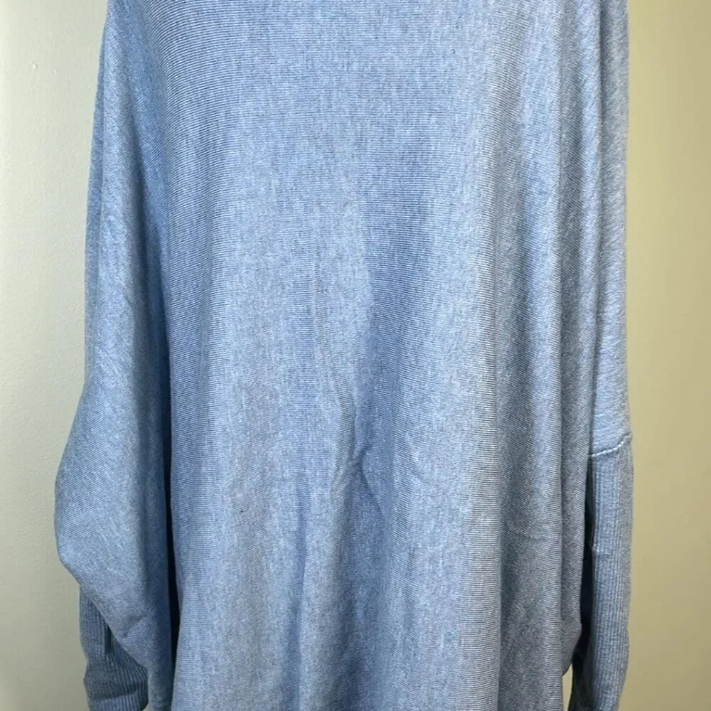 Joseph‎ A Women's Plus XXL Cowl Neck w/Accent Zippers Lt Blue Casual Lagenlook